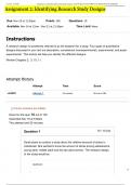 NURS 5366 Assignment 2&colon; Identifying Research Study Designs with complete solution 2024&sol;2025 Updated&period;