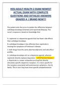HESI ADULT HEALTH 2 EXAM NEWEST  ACTUAL EXAM WITH COMPLETE  QUESTIONS AND DETAILED ANSWERS  GRADED A &vert; BRAND NEW&excl;&excl;&excl;