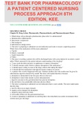 TEST BANK FOR PHARMACOLOGY A PATIENT CENTERED NURSING PROCESS APPROACH 8TH EDITION, KEE.