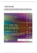 TEST BANK FOR Clinical Nursing Skills and Techniques 11th Edition by Anne G&period; Perry&comma; Patricia A&period; Potter&comma; Wendy R&period; Ostendorf & Nancy Laplante &comma; ISBN&colon; 9780443107184 Verified Chapters 1 - 43 &vert;Complete Newest Version&vert; Guide A&plus;