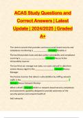 ACAS Study Questions and Correct Answers &vert; Latest Update &vert; 2024&sol;2025 &vert; Graded A&plus;