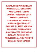 RASMUSSEN PHARM EXAM 1 WITH ACTUAL  QUESTIONS AND COMPLETE 100&percnt; CORRECT ANSWERS WITH VERIFIED AND WELL EXPLAINED  RATIONALES   ALREADY GRADED A&plus; BY EXPERTS  &vert; LATEST VERSION 2024 WITH GUARANTEED SUCCESS AFTER DOWNLOAD  ALREADY PASSED&excl;&excl;&excl;&excl;&excl;&excl;&excl; &lpar; PROVEN ITS A