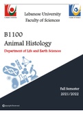 Animal histology detailed summary