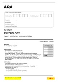 AQA A LEVEL PSYCHOLOGY PAPER 1 JUNE 2022 QUESTION PAPER