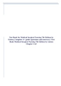 Test Bank for Medical Surgical Nursing 7th Edition by Linton_Complete A+ guide (questions and answers)./ Test Bank Medical-Surgical Nursing 7th Edition by Linton Chapter 1-63