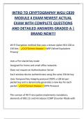 INTRO TO CRYPTOGRAPHY WGU C839  MODULE 4 EXAM NEWEST ACTUAL  EXAM WITH COMPLETE QUESTIONS  AND DETAILED ANSWERS GRADED A &vert;  BRAND NEW&excl;&excl;&excl; 