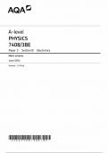 AQA A  LEVEL PHYSICS PAPER 3 2024 7408&sol;3BE MARK SCHEME