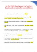Certified Mobile Crane Operator Prep Test&sol; Exam  Questions with Correct Verified Answers&sol; Rated A&plus;