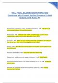 WCU FINAL EXAM REVIEW &lpar;NURS 100&rpar; Questions with Correct Verified Answers&sol; Latest  Update 2024&sol; Rated A&plus;