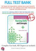 Test Bank For Fundamental Nursing Skills and Concepts Eleventh Edition By  Mrs. Barbara Kuhn Timby 9781496327628 Chapter 1-38 Complete Guide .