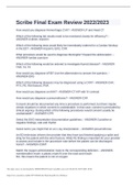Scribe Final Exam Review 2022&sol;2023