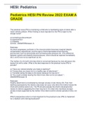 Pediatrics HESI PN Review 2022 EXAM A  GRADE