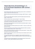 Client Services &lpar;Cosmetology 2&comma; 3&comma; 4&comma;7&comma;8&comma;15&rpar; Exam Questions with correct Answers