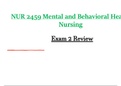 Exam 2 Review - NUR 2459 / NUR2459 (Latest 2023 / 2024): Mental And Behavioral Health Nursing - Rasmussen
