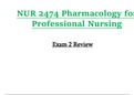 Exam 2 Review - NUR2474 / NUR 2474 (Latest 2023 / 2024) : Pharmacology for Professional Nursing - Rasmussen