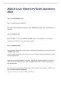 AQA A-Level Chemistry Exam Questions 2023 with 100&percnt; correct answers
