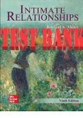 Intimate Relationships 9th Edition by Rowland Miller. ISBN-10 1260804267, ISBN-13 978-1260804263. Complete Chapters 1-14. TEST BANK.