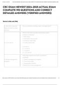 CRC EXAM NEWEST 2024-2025 ACTUAL EXAM COMPLETE 190 QUESTIONS AND CORRECT DETAILED ANSWERS &lpar;VERIFIED ANSWERS&rpar; 
