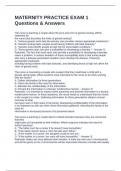 MATERNITY PRACTICE EXAM 1 Questions & Answers