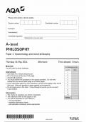 AQA A LEVEL PHILOSOPHY QUESTION PAPER 1  2024 &lpar;7172&sol;1&rpar; 