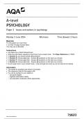 AQA A LEVEL PSYCHOLOGY PAST PAPER 2024 QUESTION PAPERS