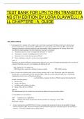 TEST BANK FOR LPN TO RN TRANSITIONS 5TH EDITION BY LORA CLAYWELL &vert; ALL CHAPTERS &vert; A&comma; GUIDE