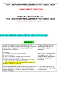 HESI LEADERSHIP MANAGEMENT PROCTORED EXAM - &lpar;5 DIFFERENT VERSIONS&rpar;- COMPLETE RESOURCES FOR HESI LEADERSHIP MANAGEMENT PROCTORED EXAM 100&percnt; SUCCESS GUARENTEED