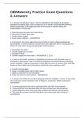 OB&sol;Maternity Practice Exam Questions & Answers