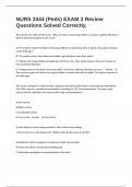 NURS 3444 &lpar;Peds&rpar; EXAM 3 Review Questions Solved Correctly&period;
