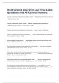  West Virginia Insurance Law Final Exam Questions And All Correct Answers&period;