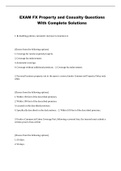 EXAM FX Property and Casualty Questions With Complete Solutions