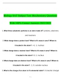 BioChemistry Test Bank All 23 chapters complete, Questions and Answers with complete solutions