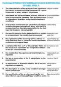 Psychology INTRODUCTION TO RESEARCH EXAM 2 QUESTIONS AND  ANSWERS RATED A&period;