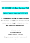 OB HESI FINAL Exam with 100% Correct Answers 2023