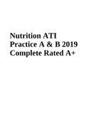 ATI NUTRITION Practice A & B 2019 Complete Rated A+