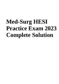 Med-Surg HESI Practice Exam 2023 Complete Solution 