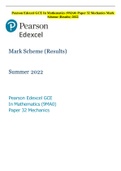 Pearson A Level Edexcel 2022 Pure Maths Paper 1 and 2 with Mechanics and statistics Question Papers and Mark Schemes|2022|