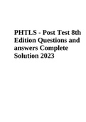 PHTLS - Post Test 8th Edition Questions and answers Complete Solution 2023