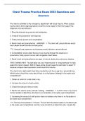 Chest Trauma Practice Exam 2023 Questions and Answers 