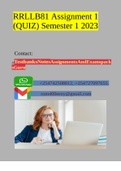RRLLB81 Assignment 1 BUNDLE (QUIZ) Semester 1 2023 (A  Guaranteed)