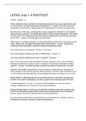 LETRS Units 1-4 POSTTEST QUESTIONS AND ANSWERS