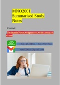 MNO2601 Summarised Study Notes