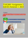 TAX2601 Assignment 2 (QUIZ) Semester 1 2023