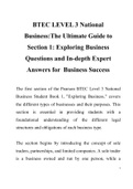 Summary BTEC Level 3 National Business Student Section 1&period; With Questions and Expert Answers&comma; ISBN&colon; 9781292130460  Introduction To Business