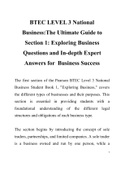 Summary BTEC Level 3 National Business Student Section 1. With Questions and Expert Answers, ISBN: 9781292130460  Introduction To Business