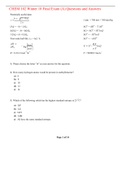 CHEM 102 Winter 18 Final Exam (A) Questions and Answers,100% CORRECT