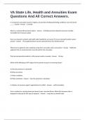 VA State Life&comma; Health and Annuities Exam Questions And All Correct Answers&period;