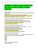 Firefighter 2 Final Exam Prep Questions and Answers &lpar;2023&rpar; &lpar;100&percnt; Complete Solutions&rpar;