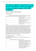 Test Bank for Health Assessment for Nursing Practice 7th Edition by Wilson &lpar;All chapters Covered&rpar; Complete Solutions 2023 100&percnt; CORRECT 