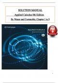 Solution Manual - Applied Calculus 8th Edition by Waner and Costenoble&comma; All 9 Chapters Covered&comma; Verified Latest Edition